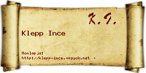 Klepp Ince névjegykártya